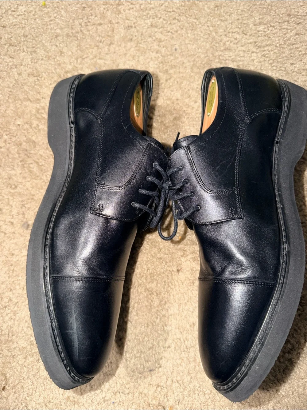 Studio Belvedere‎ Dayton Black Leather Cap Toe Oxford Dress Shoes Men’s 11.5 D